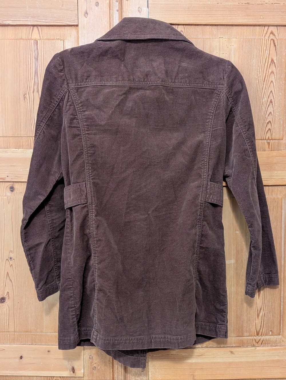 Vintage Y2K Cherokee Brown Corduroy Pea Coat Jacket Double Breasted - Picture 3 of 7